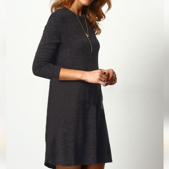 Charcoal Grey Knit Dress - Picture 5 of 5
